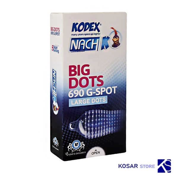 کاندوم ناچ کدکس مدل 690 Big Dots بسته 10 عددی