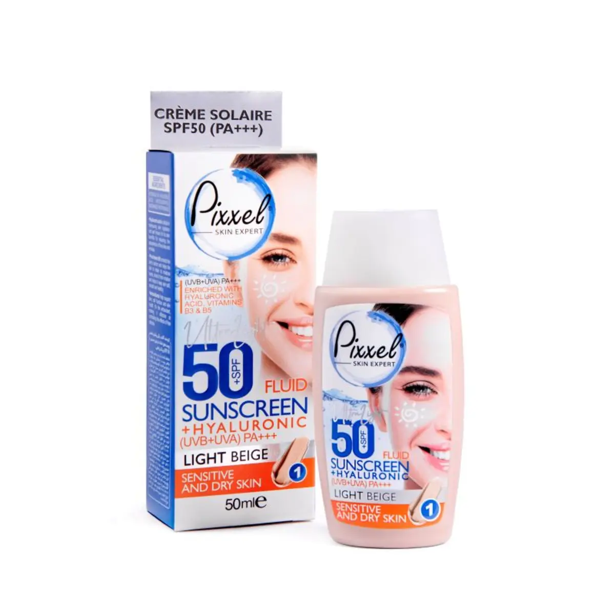 کرم ضد آفتاب پیکسل بژ روشن SPF50 مناسب پوست خشک حجم 50 میلیلیتر