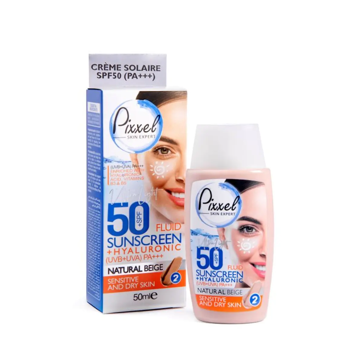 کرم ضد آفتاب پیکسل بژ طبیعی SPF50 مناسب پوست خشک حجم 50 میلیلیتر